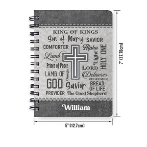 Jesuspirit | King Of Kings | Scripture Gifts For Christian People | Personalized Spiral Journal SJHN659