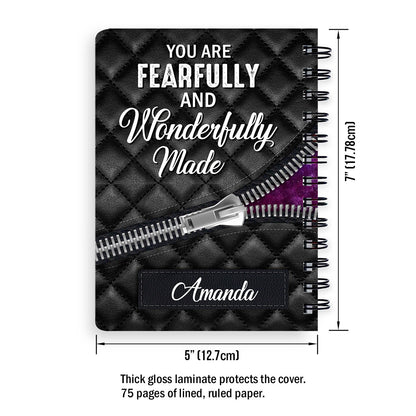 You Are Fearfully And Wonderfully Made - Unique Personalized Cross Spiral Journal I07