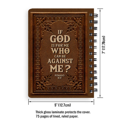 Jesuspirit Personalized Spiral Journal | Who Can Be Against Us | Romans 8:31 | Religious Gifts For Christian People SJH726