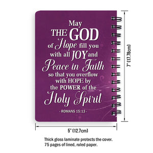 Jesuspirit | Scripture Gifts For Church Members | Romans 15:13 | Personalized Purple Butterfly Spiral Journal SJH729