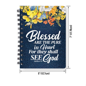 Jesuspirit | Matthew 5:8 | Religious Gift For Christian People | Blessed Are The Pure In Heart | Personalized Spiral Journal SJHN677