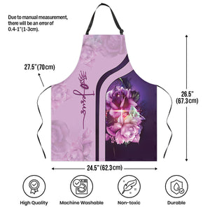 Jesuspirit | Useful Gift For Christian Woman | Rose And Cross | Apron With Neck Strap AHM01
