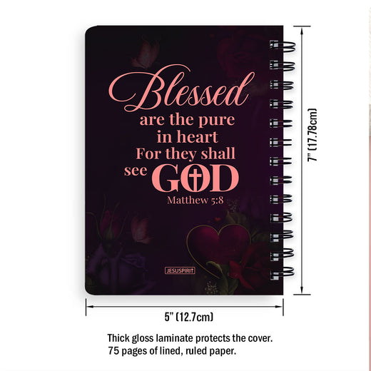 Blessed Are The Pure In Heart For They Shall See God - Lovely Personalized Spiral Journal NUH472