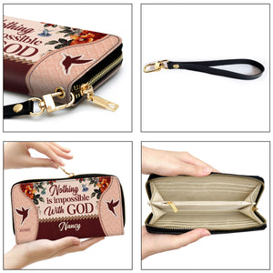 Nothing Is Impossible With God - Adorable Personalized Clutch Purse M04