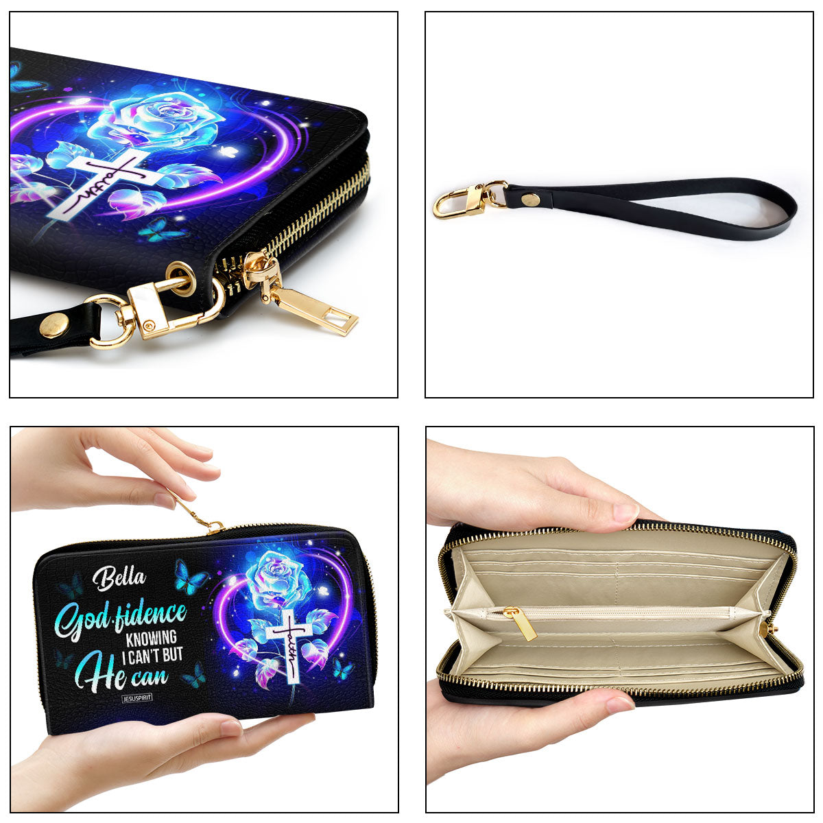 Godfidence Knowing I Can‘t But He Can - Awesome Personalized Clutch Purse NUH400