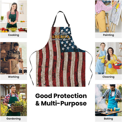 Jesuspirit | God Bless America | Inspirational Gift For Christians | Apron With Tie Back Closure HN115