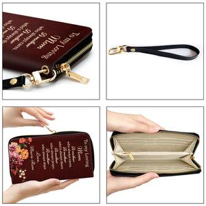 Jesuspirit | To My Loving Mom | Meaningful Christian Gift From Child To Mother | Zippered Leather Clutch Purse NUHN372B
