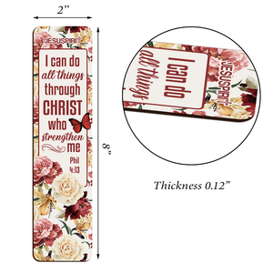 Personalized Wooden Bookmarks - I Can Do All Things Through Christ HN36