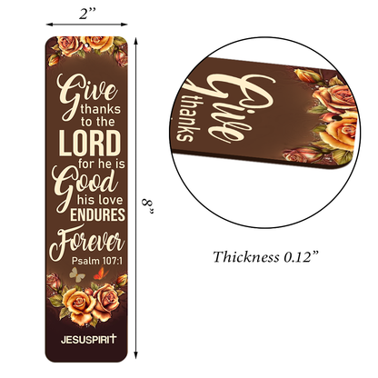 Awesome Personalized Wooden Bookmarks - Give Thanks To The Lord BM29