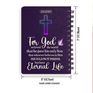 Beautiful Personalized Flower Spiral Journal - For God So Loved The World HN26