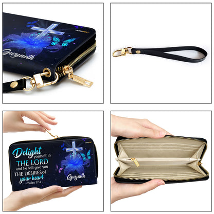 Jesuspirit | Personalized Clutch Purse | Psalm 37:4 | Delight Yourself In The Lord H39