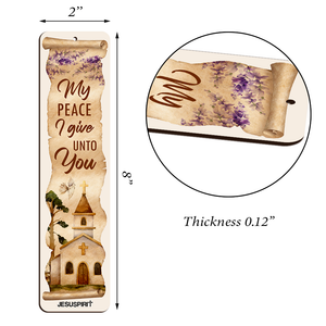 Lovely Personalized Wooden Bookmarks - My Peace I Give Unto You HN27
