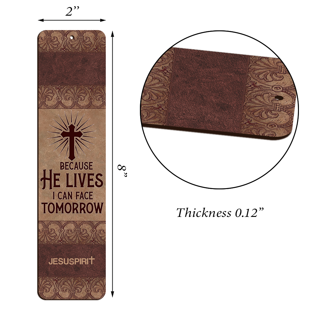 Meaningful Personalized Wooden Bookmarks - Because He Lives I Can Face Tomorrow BM37