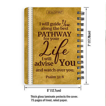 I Will Advise You And Watch Over You - Pretty Personalized Spiral Journal NUHN383