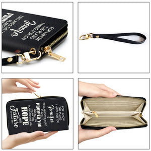Jesuspirit | The Lord Plans To Prosper You And Not To Harm You | Jeremiah 29:11 | Personalized  Zippered Leather Clutch Purse | Christian Gifts For Women NUH283H