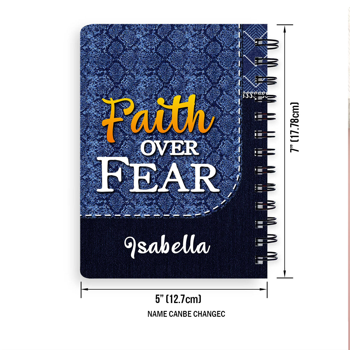 Jesuspirit | Christian Spiritual Gifts For Friends | Personalized Sunflower Spiral Journal | Faith Over Fear SJHN674