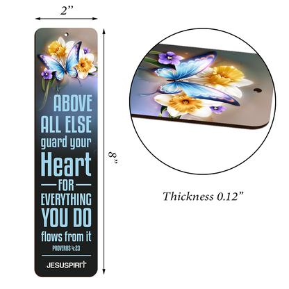 Personalized Wooden Bookmarks - Guard Your Heart HN29