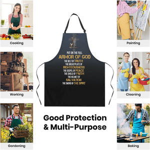 Jesuspirit | Put On The Full Armor Of God | Apron With Neck Strap | Faithful Gift For Christian People AHM27