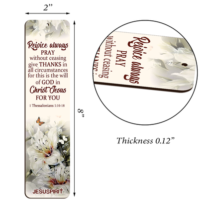 Personalized Wooden Bookmarks - Rejoice Always, Pray Without Ceasing BM40