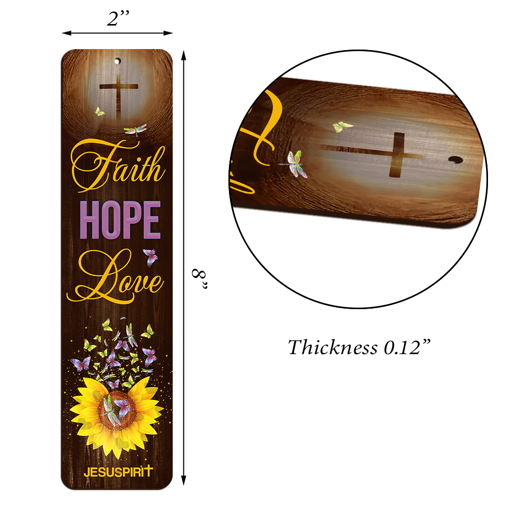 Meaningful Personalized Wooden Bookmarks - Faith Hope Love BM18