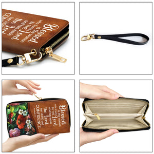 Jesuspirit | Jeremiah 17:7 | Personalized Zippered Leather Clutch Purse | Scripture Gifts For Christian Women NUHN374B