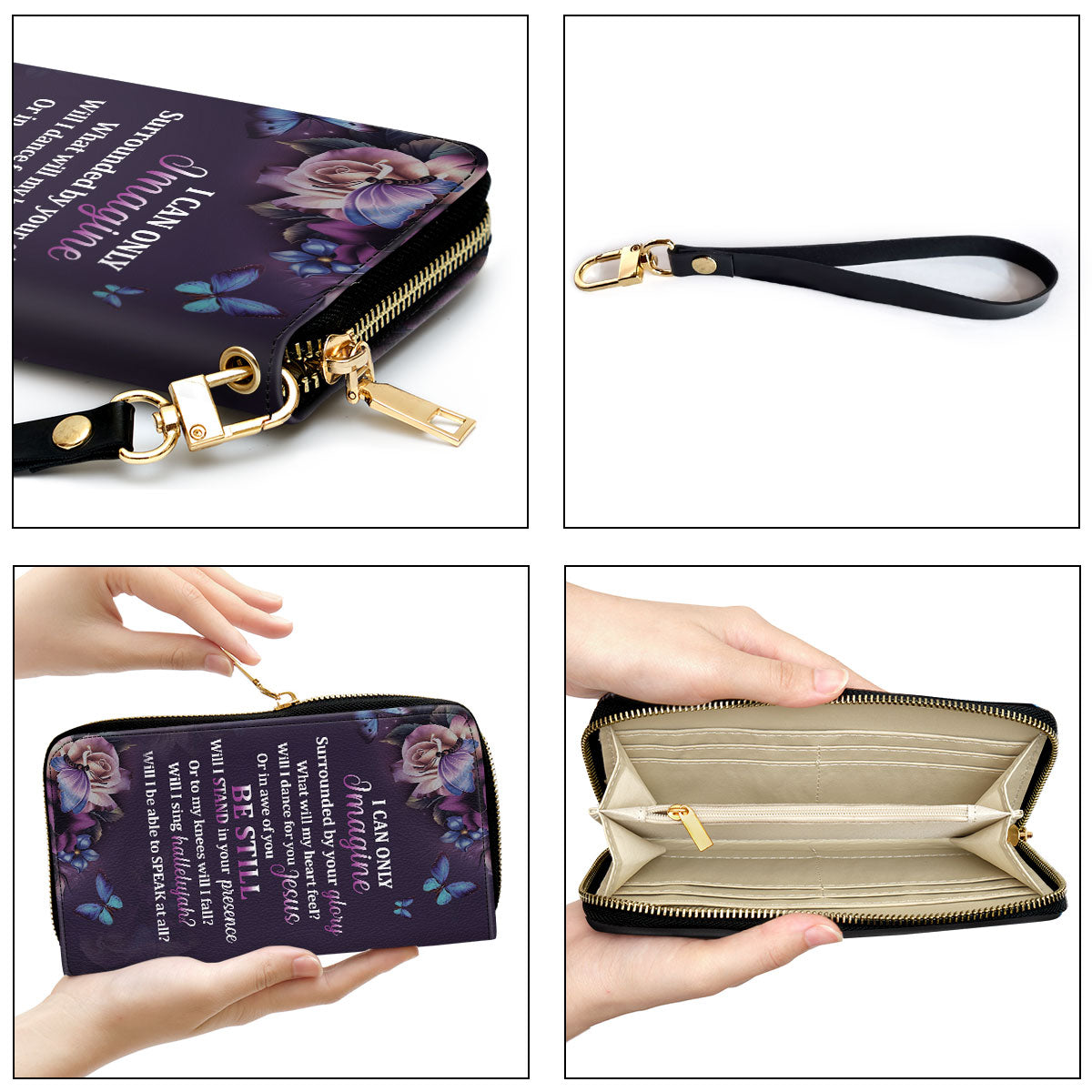 Personalized Blue Colour Clutch with Name & Charm