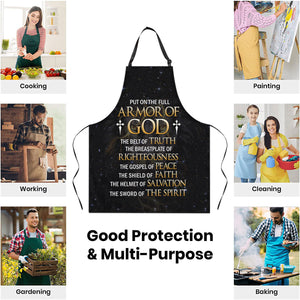 Jesuspirit | Put On The Full Armor Of God | Black Apron With Neck Strap | Lion And Cross A23
