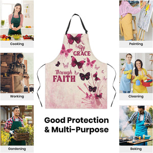 Jesuspirit | By Grace Through Faith | Meaningful Present For Christians | Butterfly Apron With Tie Back Closure HN123