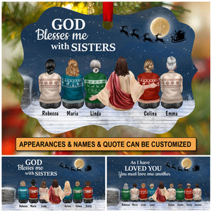 Together Sitting with GOD - Personalized Aluminium Ornament PI10