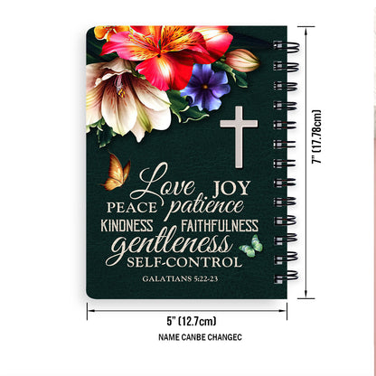 Jesuspirit | Galatians 5:22-23 | The Fruit Of The Spirit | Stunning Flower Spiral Journal | Inspirational Gifts For Christians SJHN648