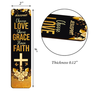 Choose Love, Show Grace, Have Faith - Personalized Wooden Bookmarks BM28