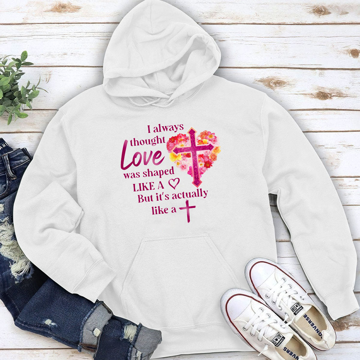 Love Is Actually Like A Cross - Beautiful Unisex Hoodie NUHN256