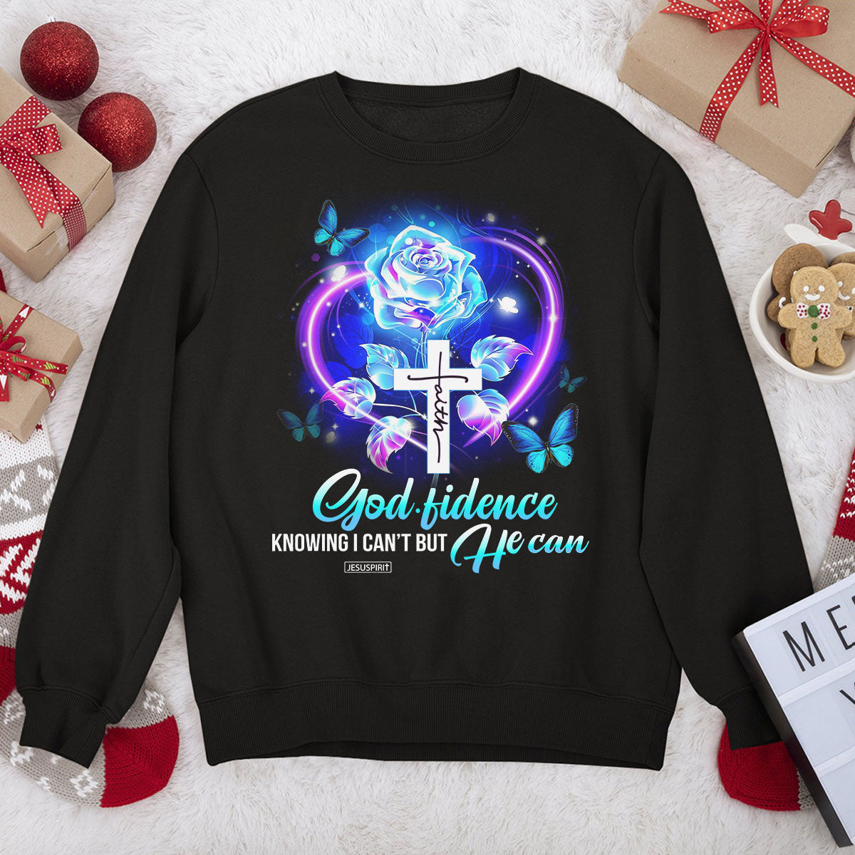 Godfidence Knowing I Can't But He Can - Christian Unisex Sweatshirt NUH400