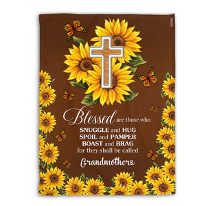 Blessed Are Those Who Spoil And Pamper - Special Personalized Sunflower Fleece Blanket NUH329