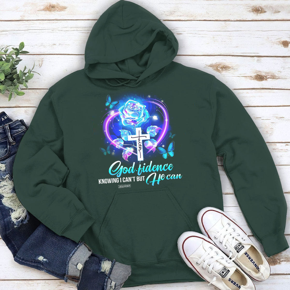 Special Christian Unisex Hoodie - Godfidence Knowing I Can‘t But He Can NUH400