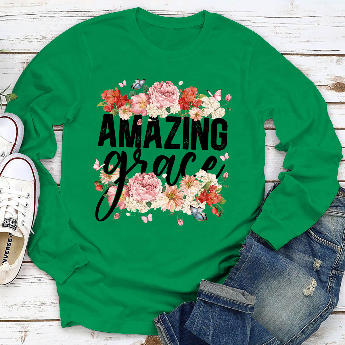 Adorable Flower Unisex Long Sleeve - Amazing Grace HAP14