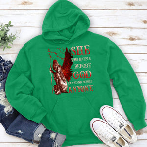 Who Kneels Before God Can Stand Before Anyone - Christian Unisex Hoodie NUM381