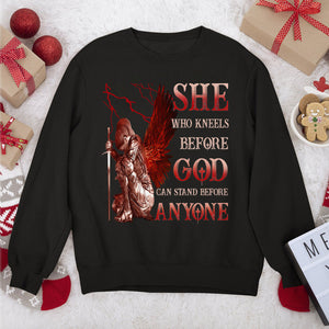 Who Kneels Before God Can Stand Before Anyone - Awesome Christian Unisex Sweatshirt NUM381