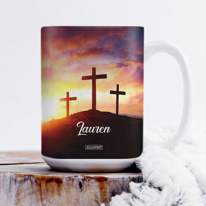 Unique Personalized White Ceramic Mug - I‘ll Cherish The Old Rugged Cross NUH320