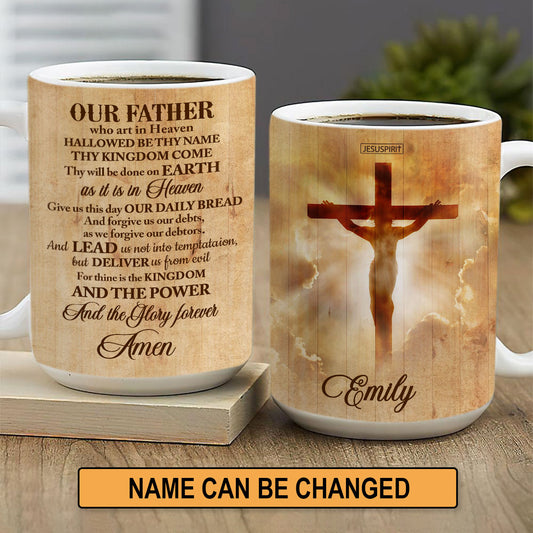 Give Us This Day Our Daily Bread - Unique Personalized Christian White Ceramic Mug NUH323