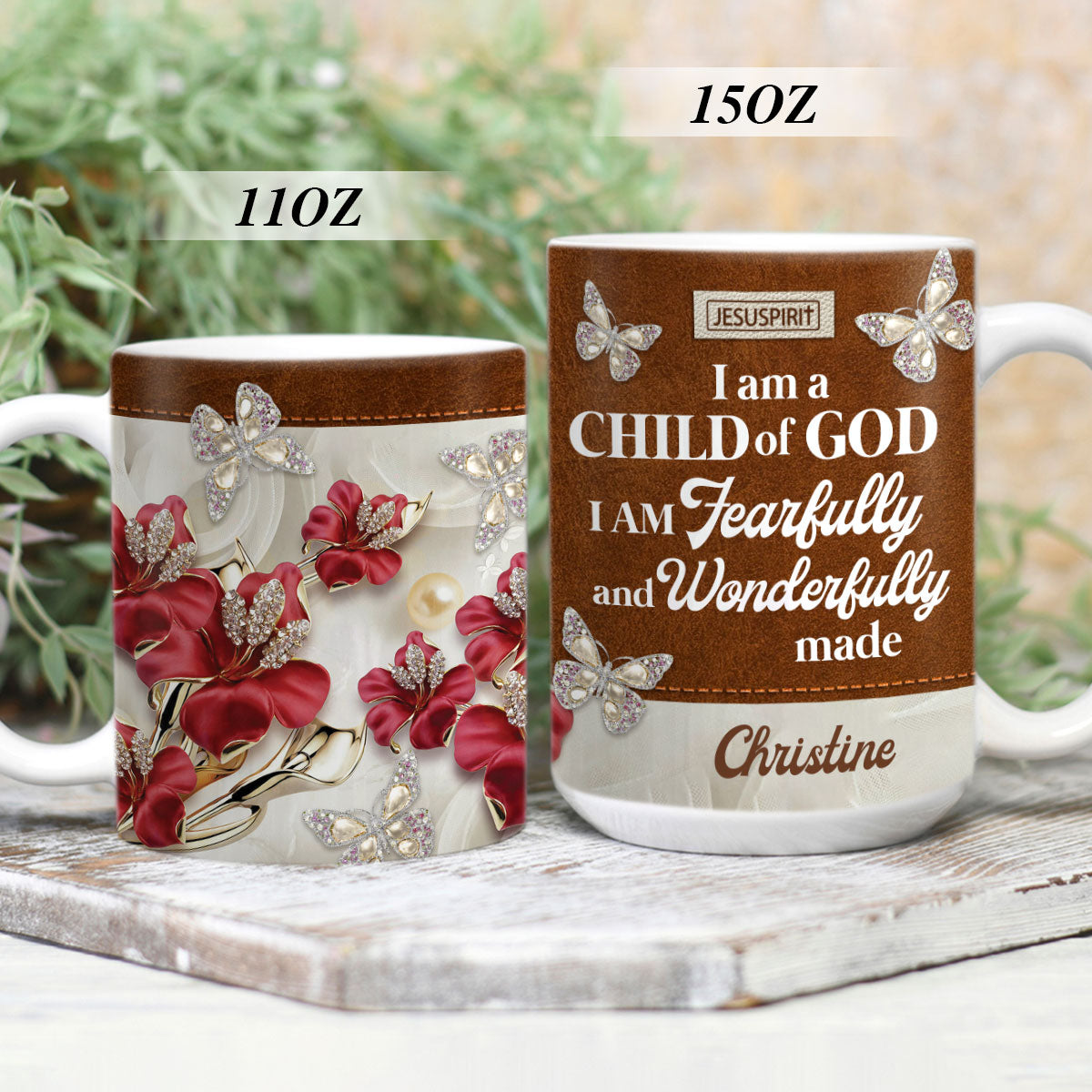 I Am Fearfully And Wonderfully Made - Lovely Personalized Butterfly White Ceramic Mug NUH303