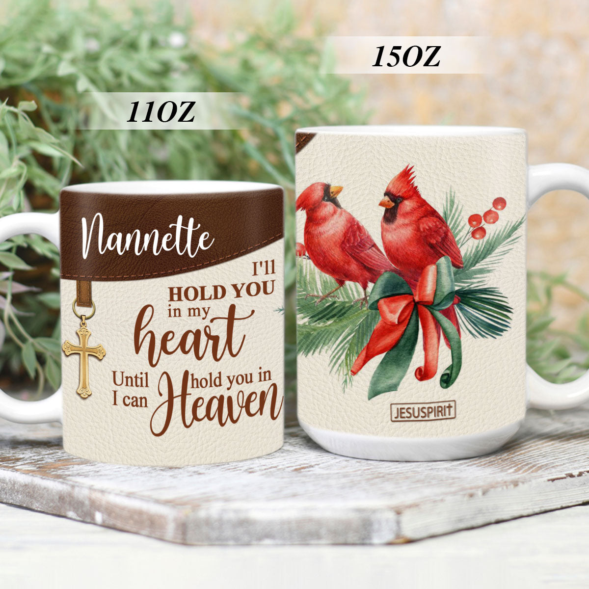 Special Personalized Cross White Ceramic Mug - I‘ll Hold You In My Heart NUH309