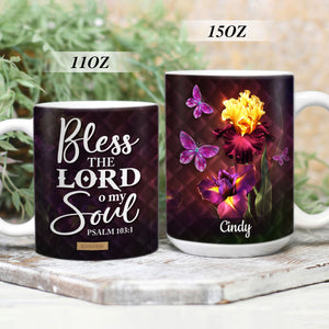 Bless The Lord O My Soul - Lovely Personalized Butterfly White Ceramic Mug NUH335