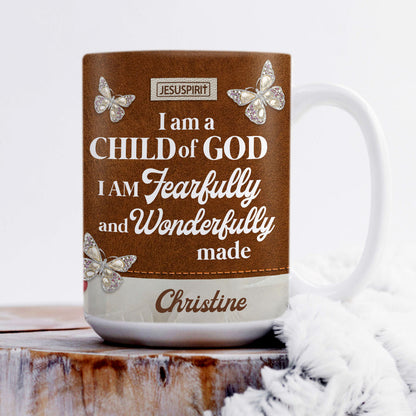 I Am Fearfully And Wonderfully Made - Lovely Personalized Butterfly White Ceramic Mug NUH303