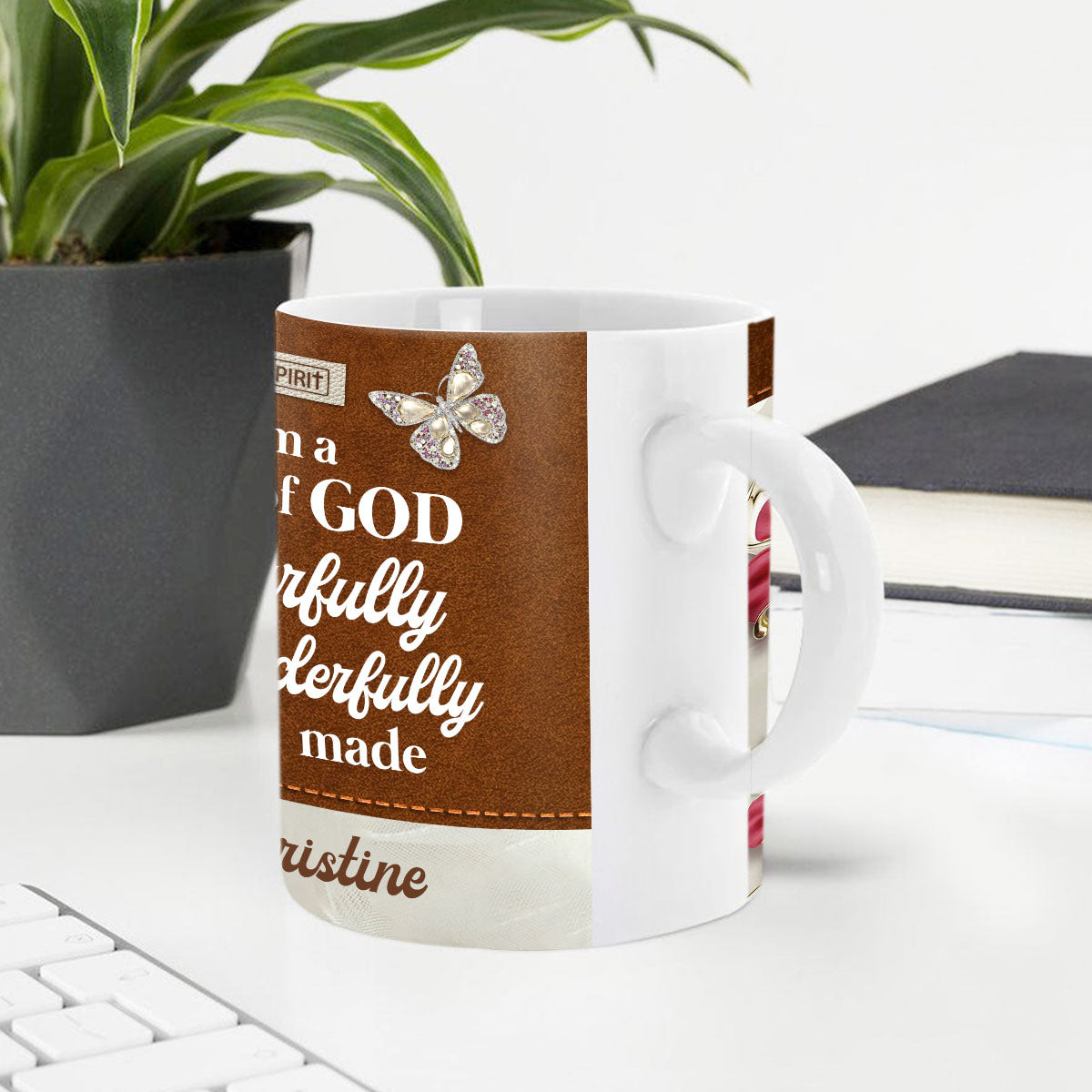 I Am Fearfully And Wonderfully Made - Lovely Personalized Butterfly White Ceramic Mug NUH303