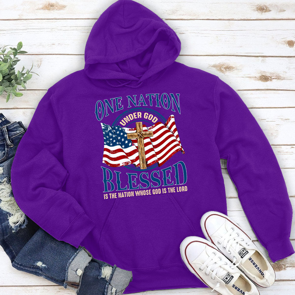 One Nation Under God - Christian Unisex Hoodie AM226