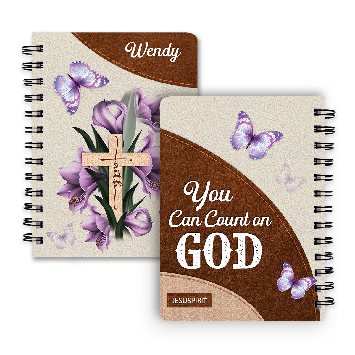 You Can Count On God - Special Personalized Cross Spiral Journal NUH332