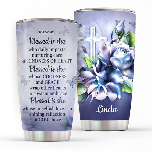 Blessed Is She Who Daily Imparts Nurturing Care And Kindness Of Heart - Personalized Cardinal Bird Stainless Steel Tumbler 20oz NUH327