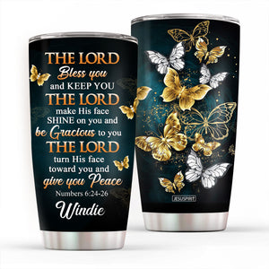 Awesome Personalized Stainless Steel Tumbler 20oz - The Lord Bless You And Keep You NUH324
