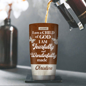Awesome Personalized Stainless Steel Tumbler 20oz - I Am A Child Of God NUH303